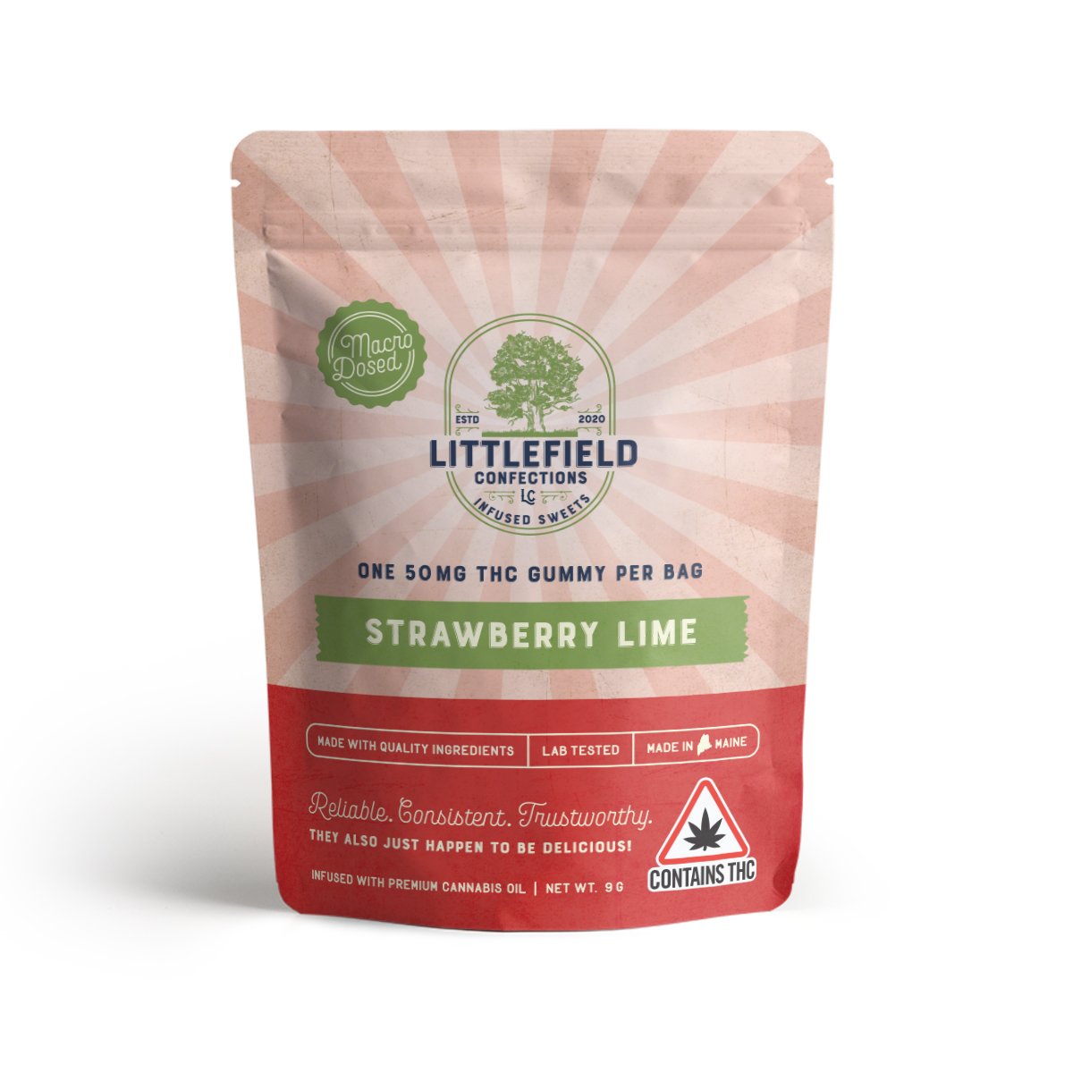 Photograph of product: LFC 50mg TH-oui Single Gummy - Strawberry Lime