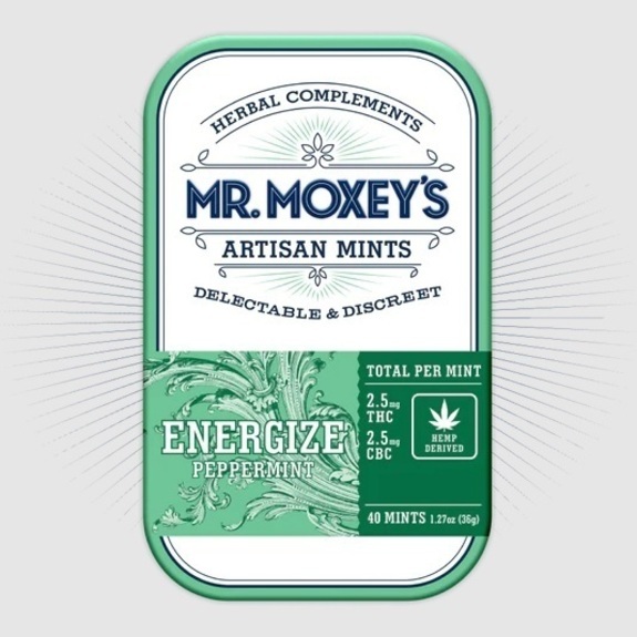 Photograph of product: BS Moxey Mints Energize 1:1 CBC:TH-oui -  Peppermints 20pk 0.44oz