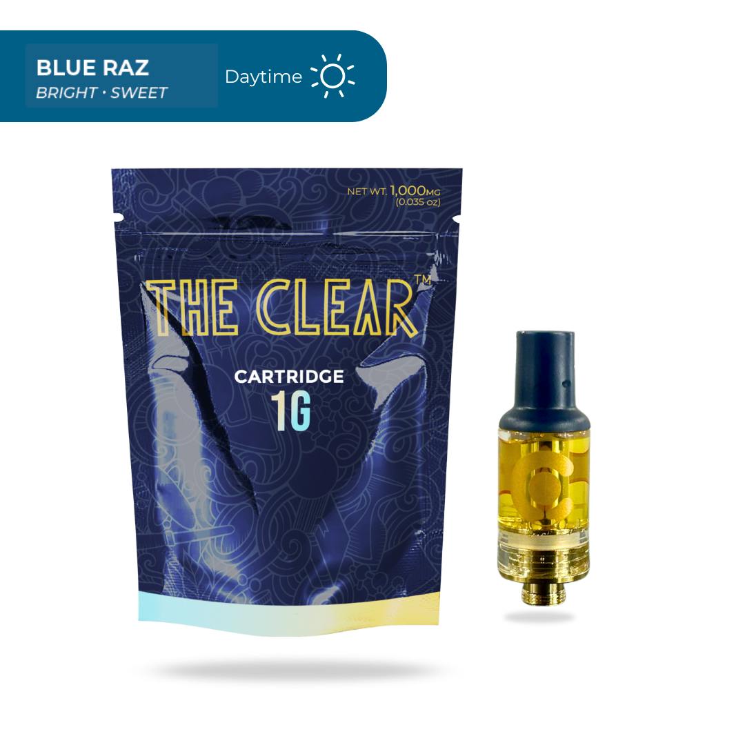 Photograph of Product: The Clear | Blue Raz Distillate Cartridge I 1g