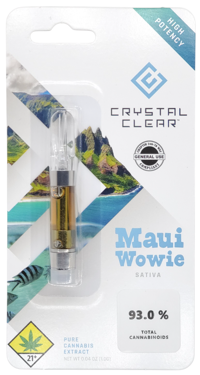 Photograph of product: Crystal Clear VAPE Maui Wowie Distillate Cart 1g