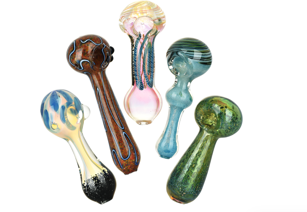 Photograph of product: Heavy Ethers Glass Spoon Pipe Assortment | 4.5" to 5.75"