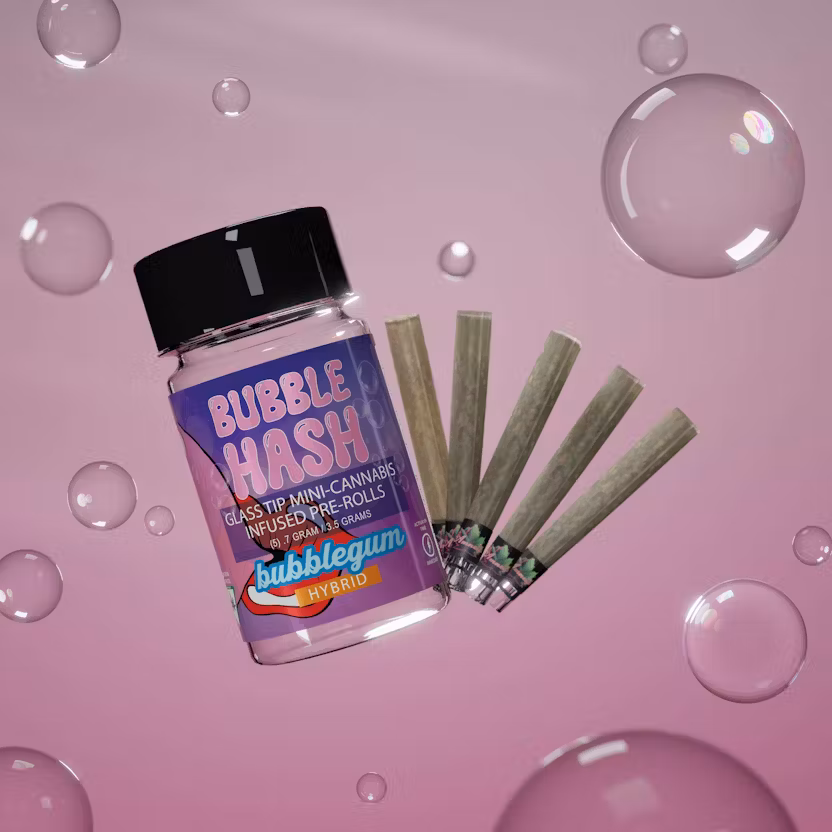 Photograph of product: Amnesia - 5pk .7g Glass Tip Bubble au chocolat Infused Prerolls - (3.5g) - Hybrid - **WATERMELON FREEZE** (2/$40)