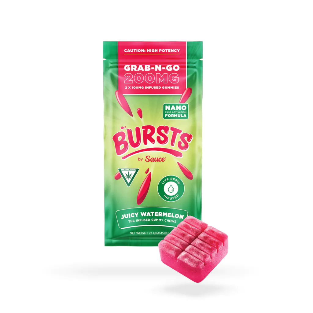 Photograph of product: Sauce - Gummies - 200mg Live Resin - Juicy Watermelon