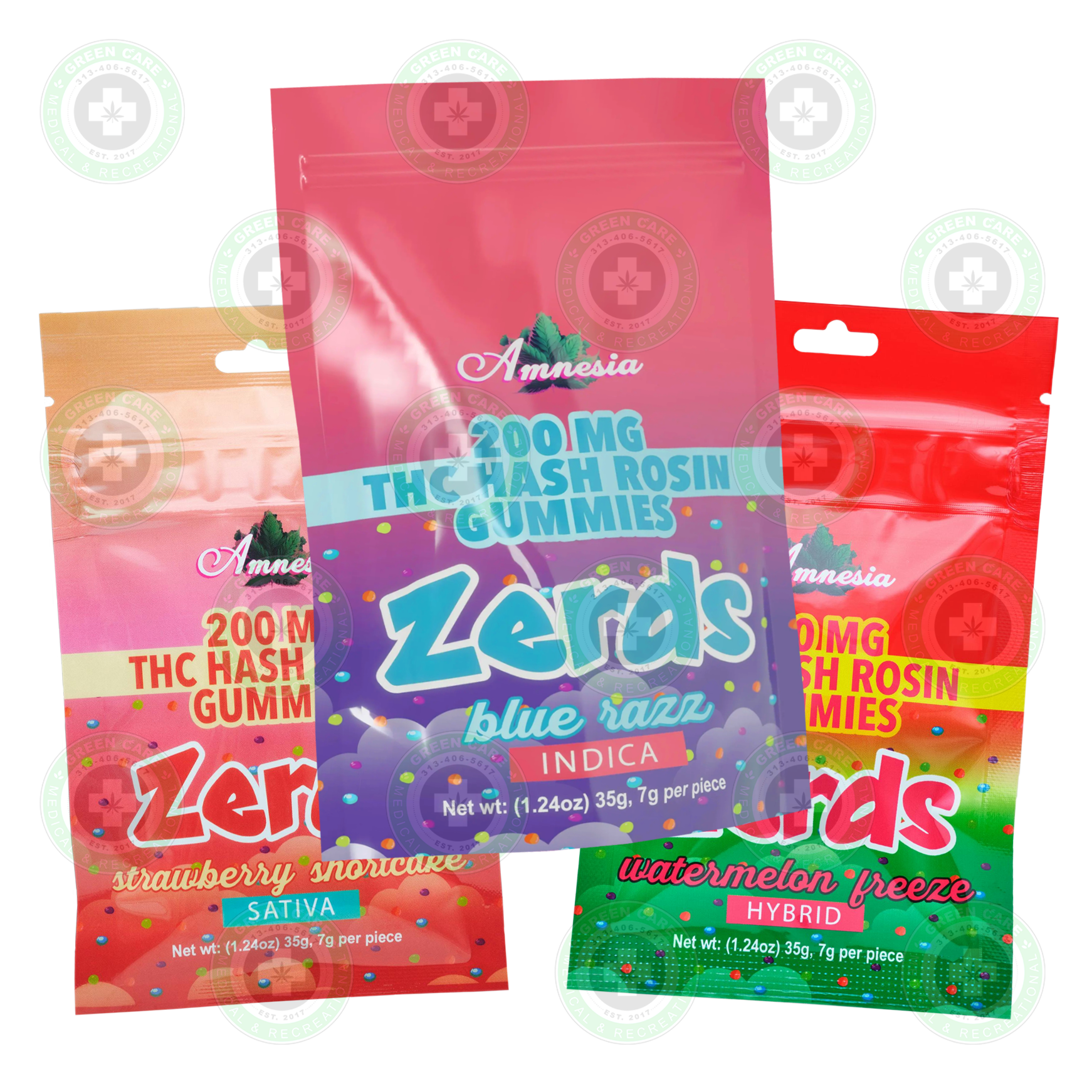 Photograph of product: Amnesia - Strawberry Shortcake Oui'd Zerds au chocolat Rosin Gummies 200mg | 4/$20