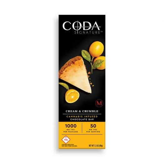 Photograph of product: Coda Chocolate Bar | 1,000mg TH-oui | Cream and Crumble
