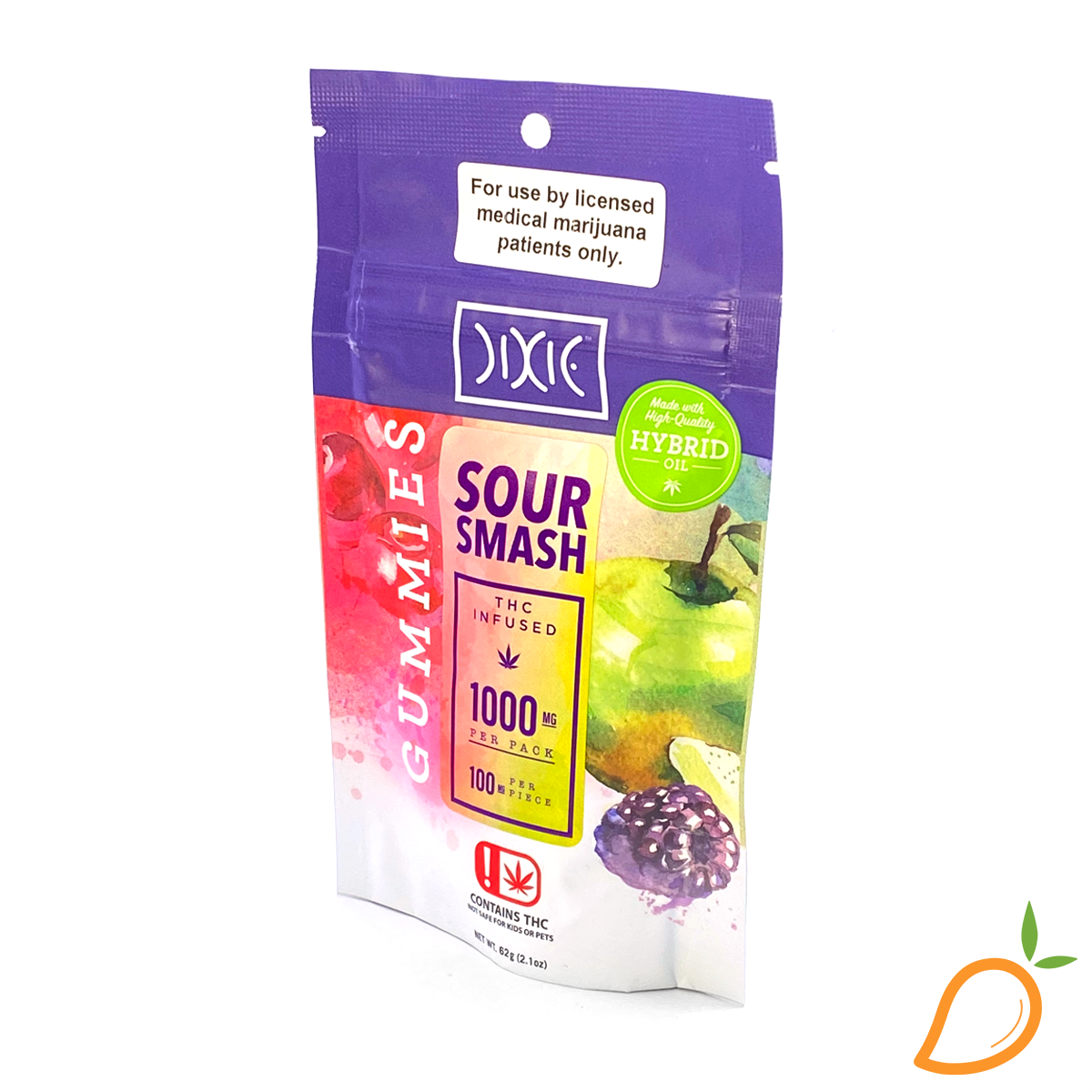 Photograph of product: 1000mg Sour Smash Hybrid Gummies Dixie