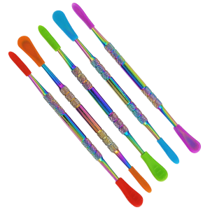 Photograph of product: Glass - ($3) 5" Stainless Steel Dab Tool w/ Silicone Tips