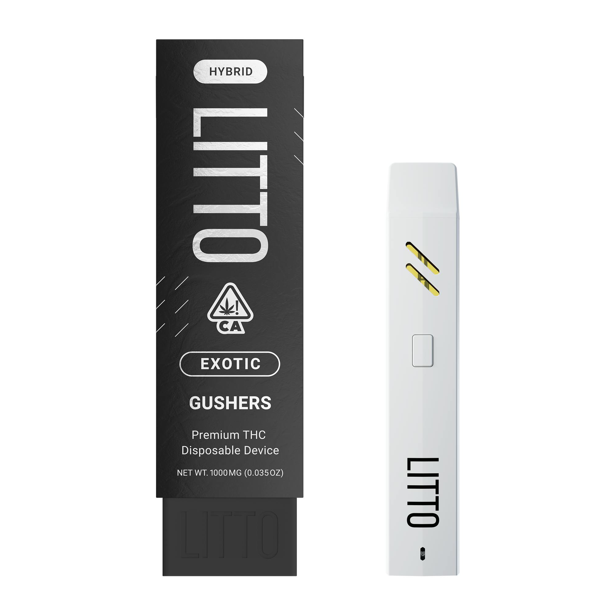 Photograph of Product: LITTO - Exotic Gushers - Premium All-In-One THC Vape Pen - 1G