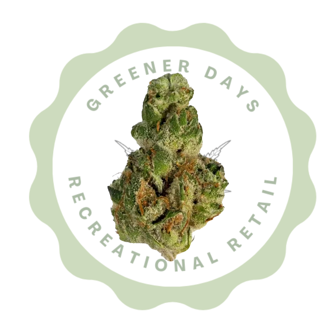 Photograph of product: Greener Days Eighth (3.5G) Prepackaged Flower GMO