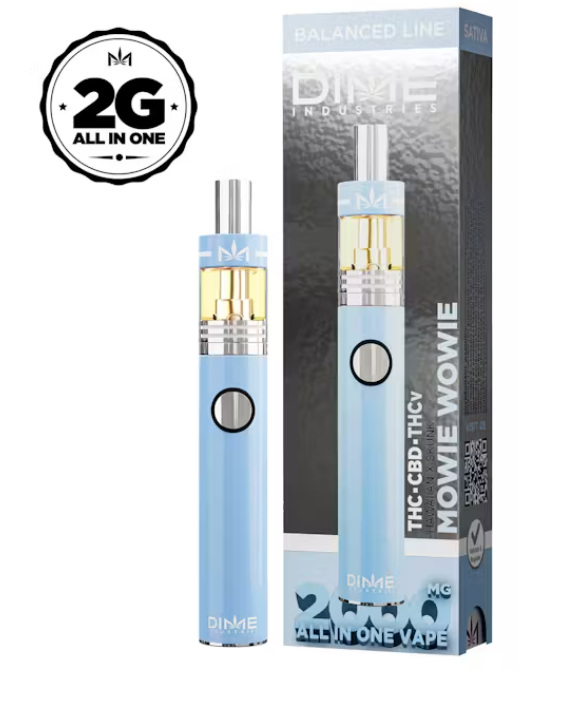 Photograph of product: Dime Mowie Wowie (TH-oui:CBD:TH-oui-V) All-In-One Disposable Vape 2g