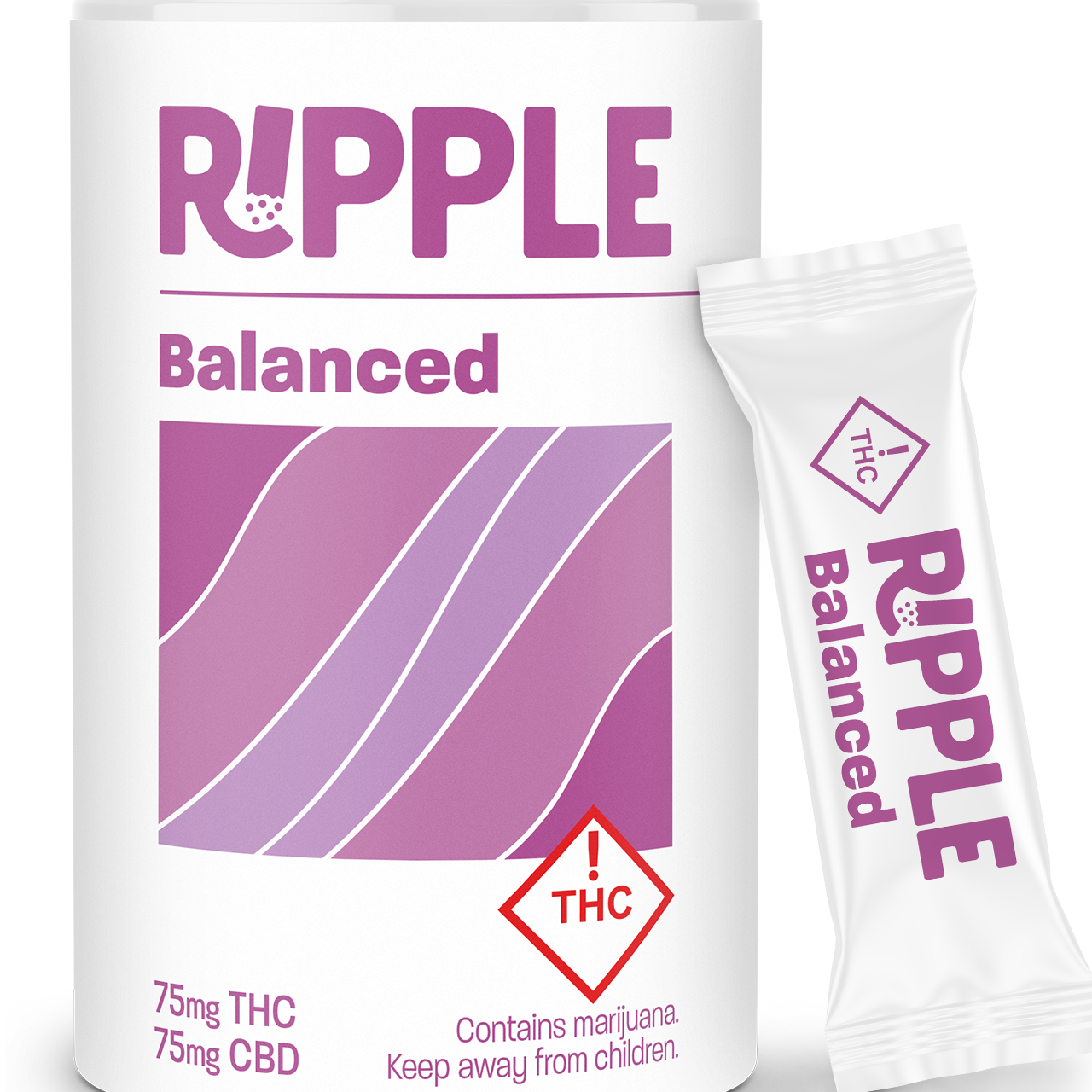 Photograph of product: Balanced (H) - (1:1 TH-oui:CBD) 75mg Dissolvable - Ripple