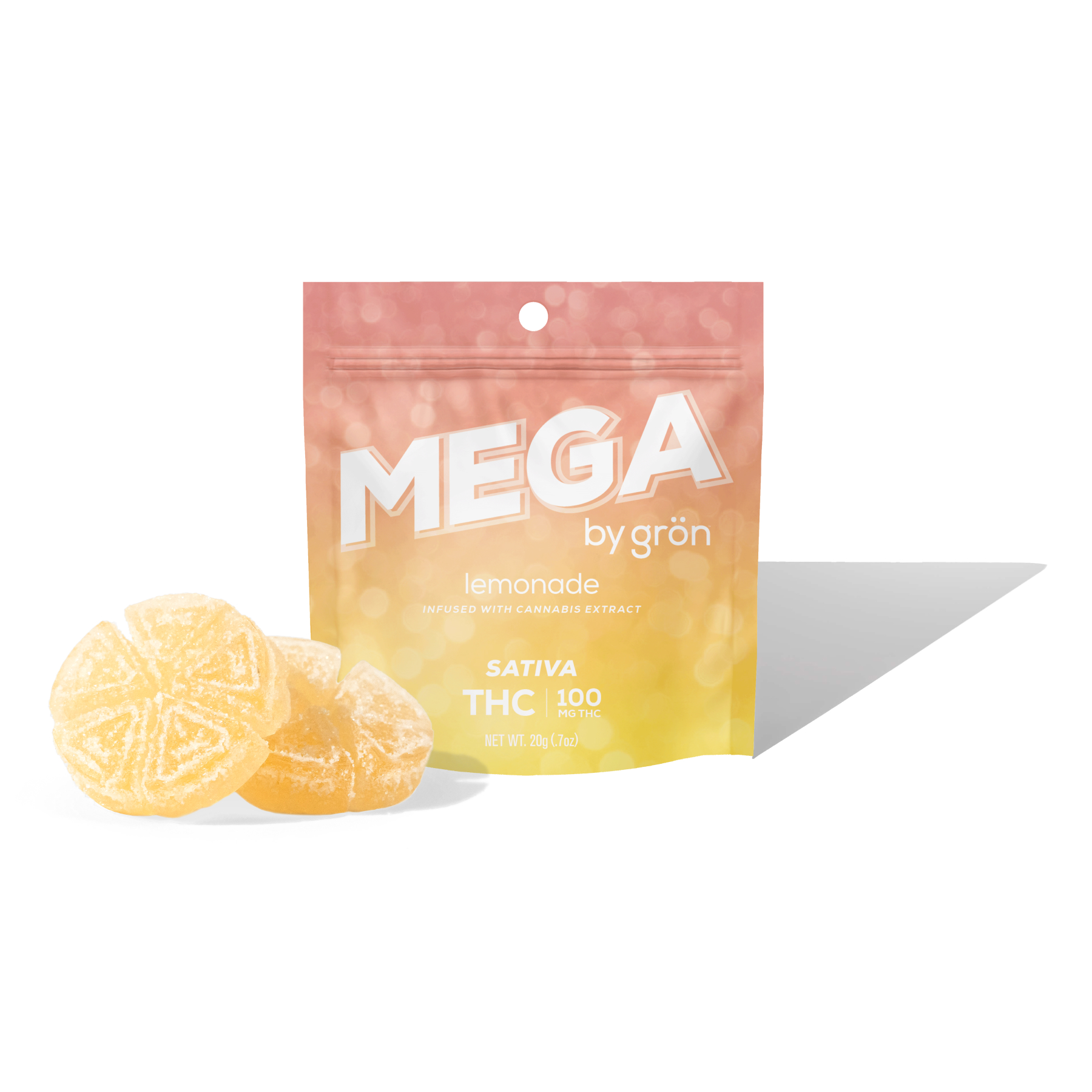 Photograph of product: Gron | Lemonade MEGA 2pc | 100mg Gummies