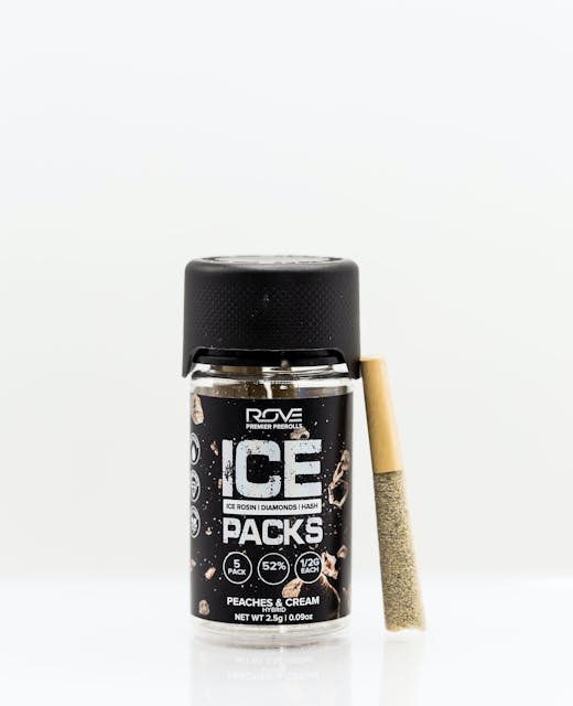 Photograph of product: Peaches & Cream | .5g x 5 Triple Infused Pre-Roll Pack