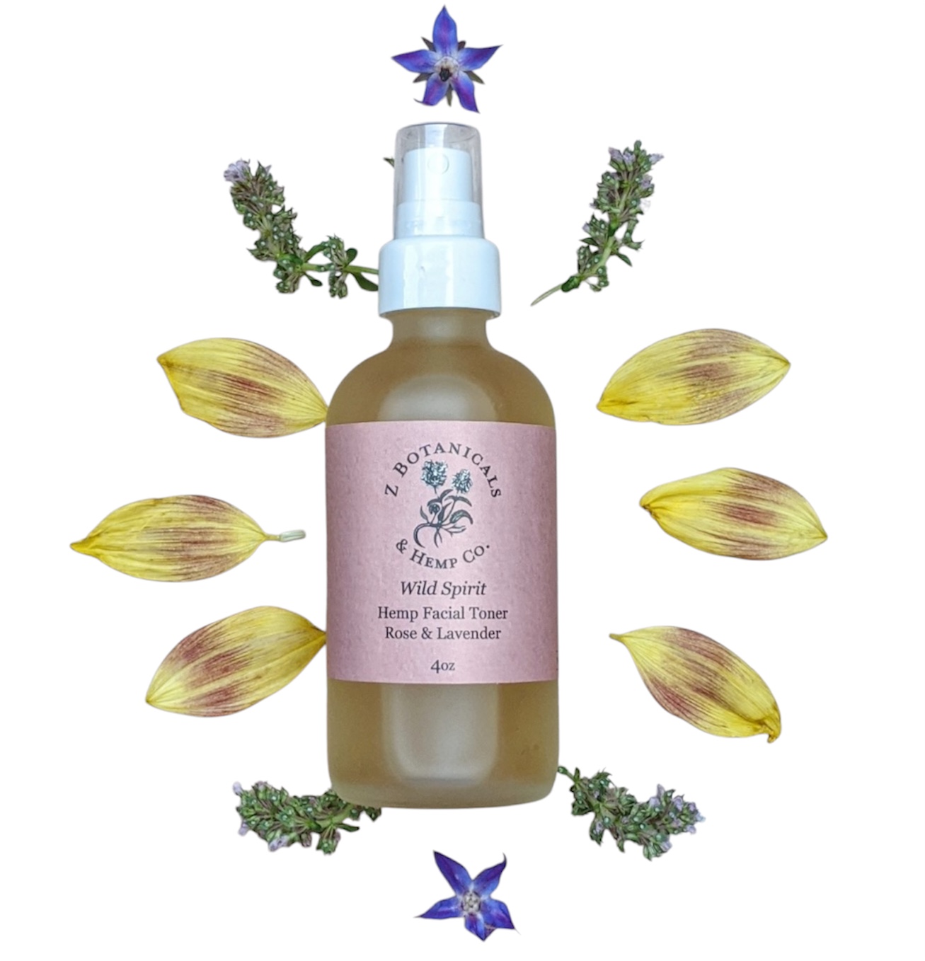 Photograph of product: Z Botanicals - Wild Spirit - Rose + Lavender Hemp Facial Toner