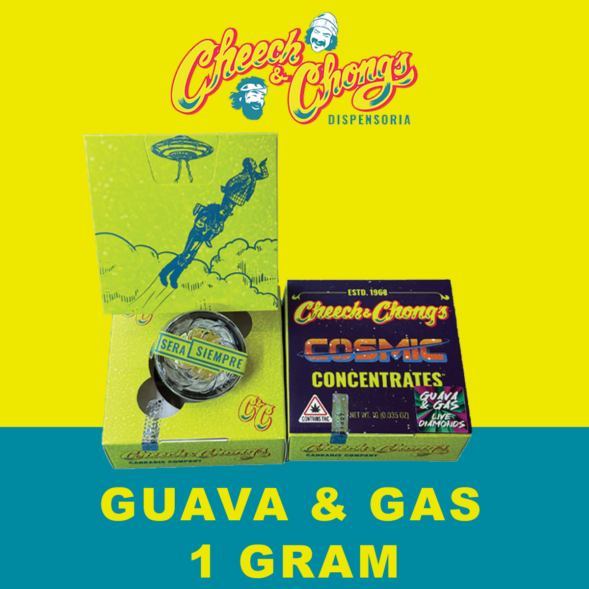 Photograph of product: Cheech & Chong's Cosmic Concentrates Guava & Gas 1g Live Diamonds