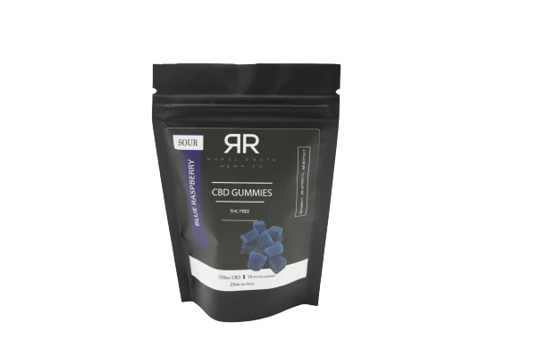 Photograph of product: Blue Raspberry CBD Gummies - Rural Route Hemp CO - 250mg CBD