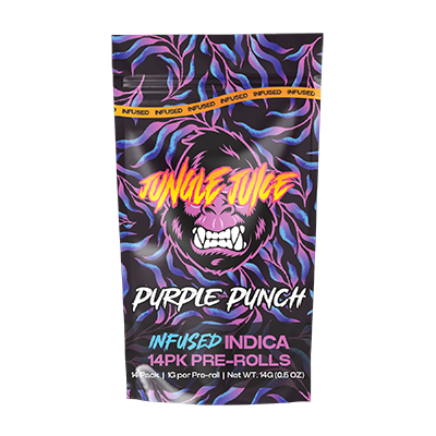 Photograph of product: Jungle Juice - 14pk 1g Infused Prerolls - (14g) - Oui'd - **PURPLE PUNCH**