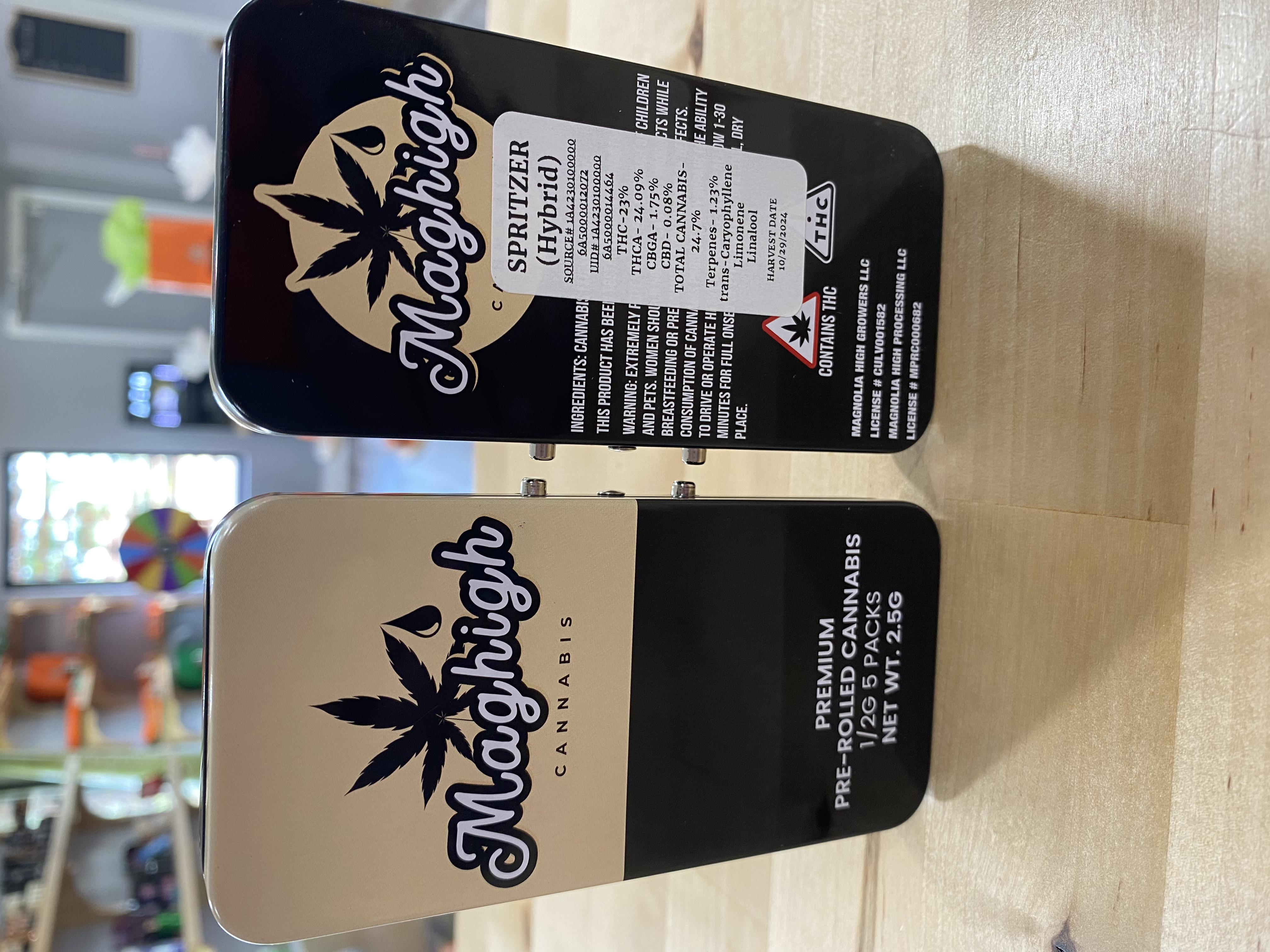 Photograph of product: MagHigh Spritzer (H) Pre Roll- 5pk - 2.5g