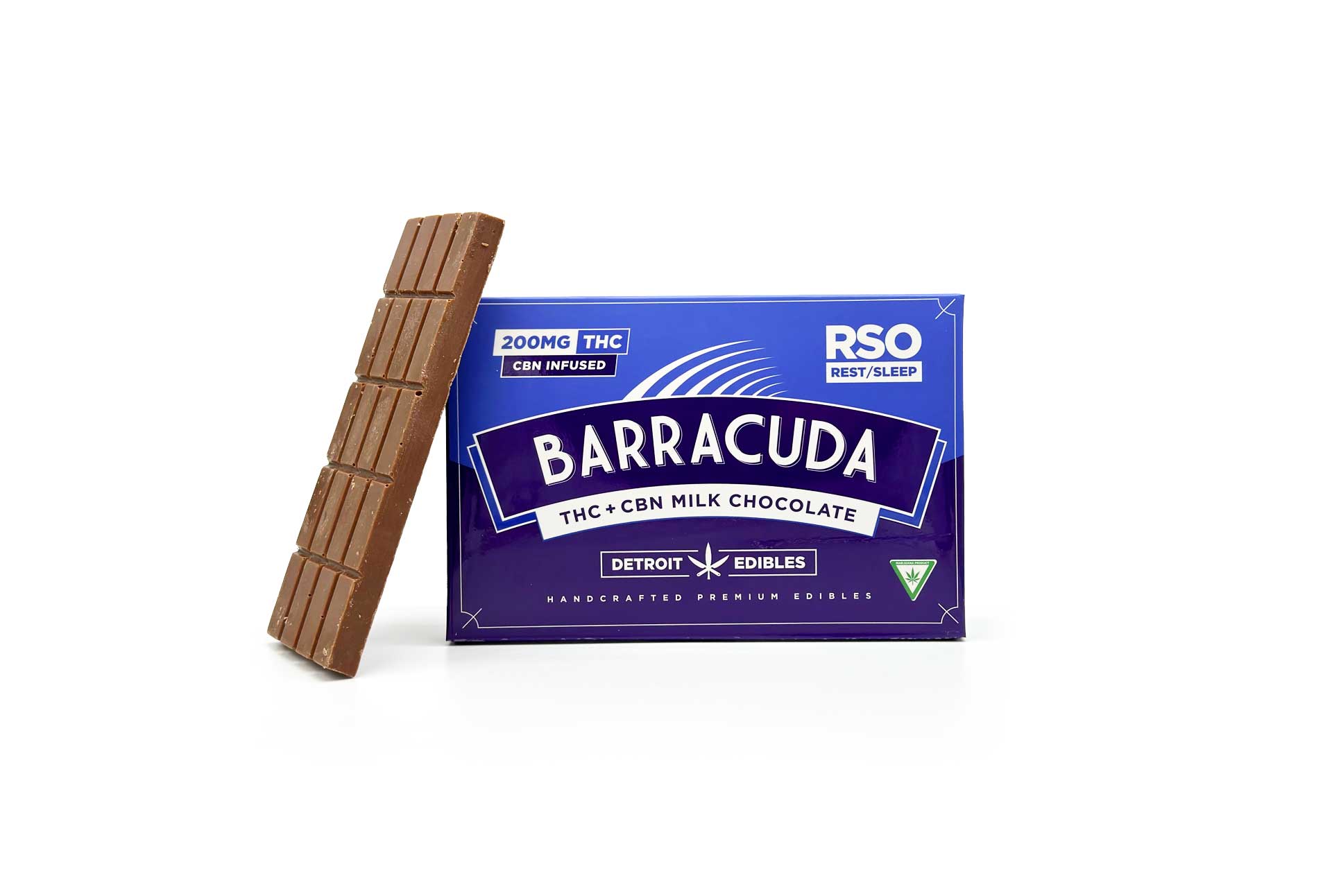 Photograph of product: Detroit Edible | 200mg Barracuda Bar | Rest RSO Milk Chocolate