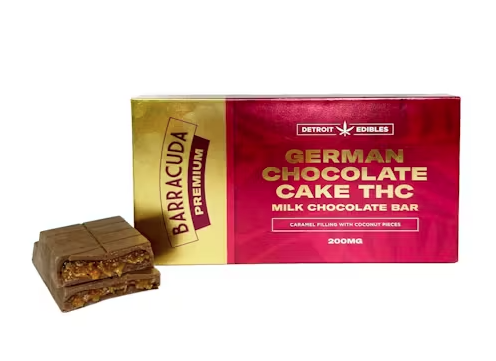 Photograph of product: Detroit Edible Barracuda Bar Milk Chocolate German Cake