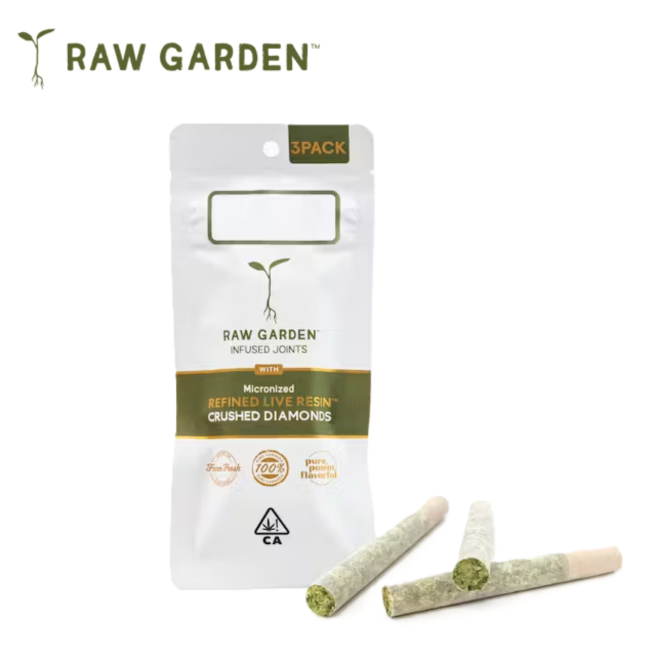 Photograph of product: KEY LIME TART 1.75G CRUSHED DIAMOND INFUSED 3 PACK PREROLLS
