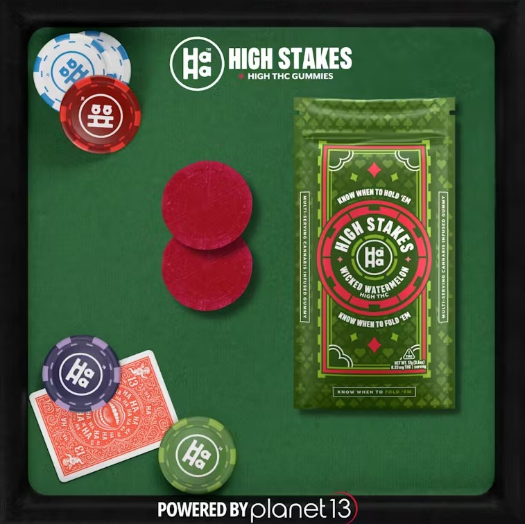 Photograph of Product: (10459) High Stakes "Wicked Watermelon" High THC Gummy - 2pk