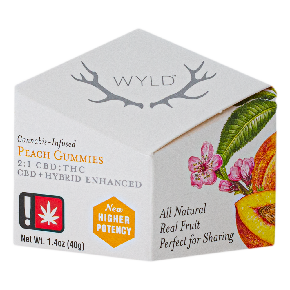 Photograph of product: Gummies - Hybrid - THC:100mg CBD:50mg - 10pk - Peach