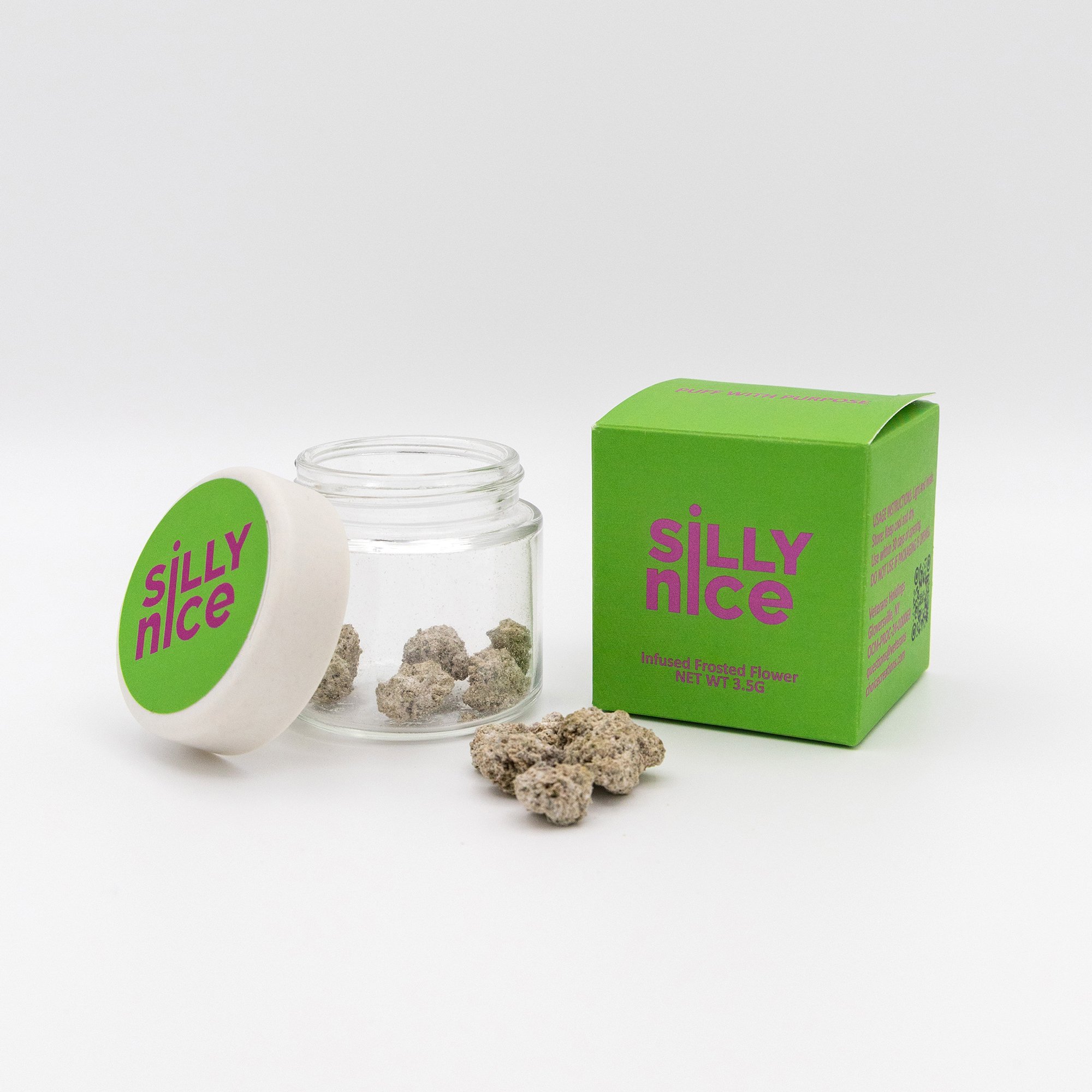 Photograph of product: Silly Nice | Frosted Infused | Flower | Jar | 3.5g