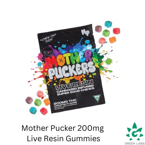 Photograph of product: (REC) Mother Puckers 200mg Gummies - Live Resin - Super Sour Assorted Flavors