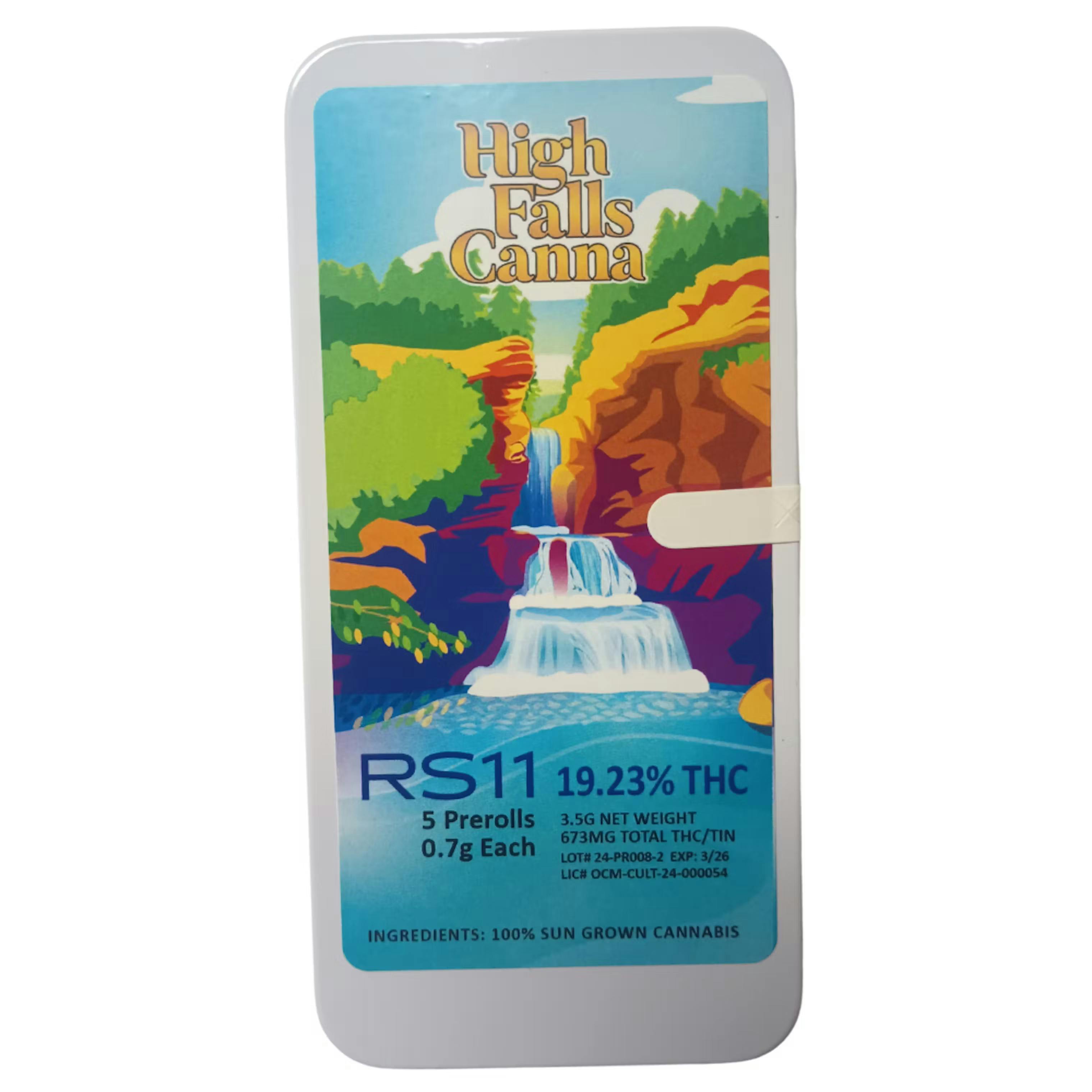 Photograph of product: High Falls Canna | RS11 | Pre-Rolls | .7g 5pk