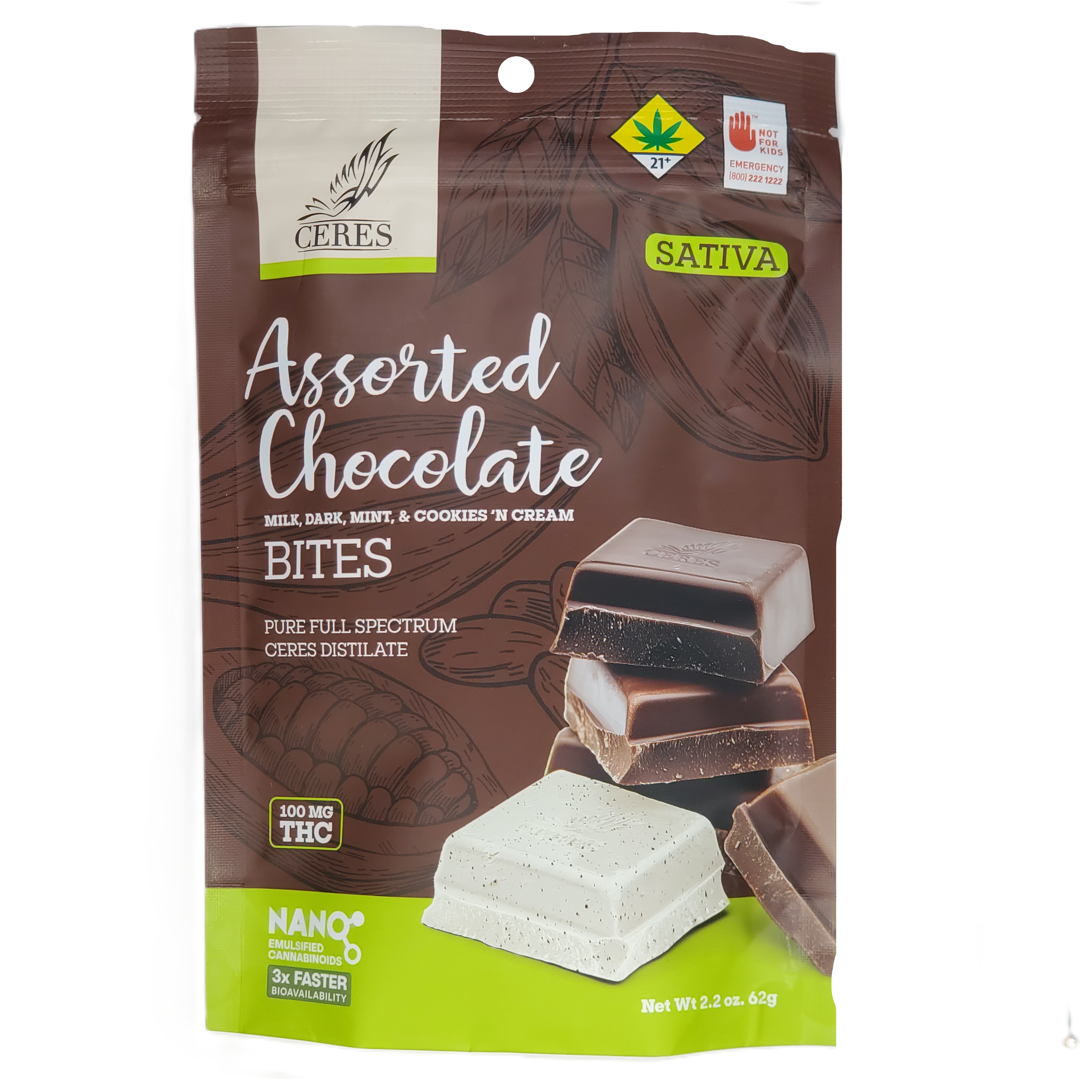Photograph of product: Ceres Chocobites Oui'd Assorted 10pk 100mg