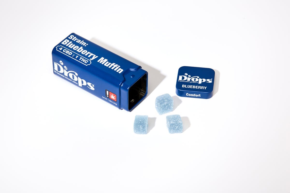 Photograph of product: Drops - Blueberry 4:2:1 CBD+CBN 20 Pk - 20mg