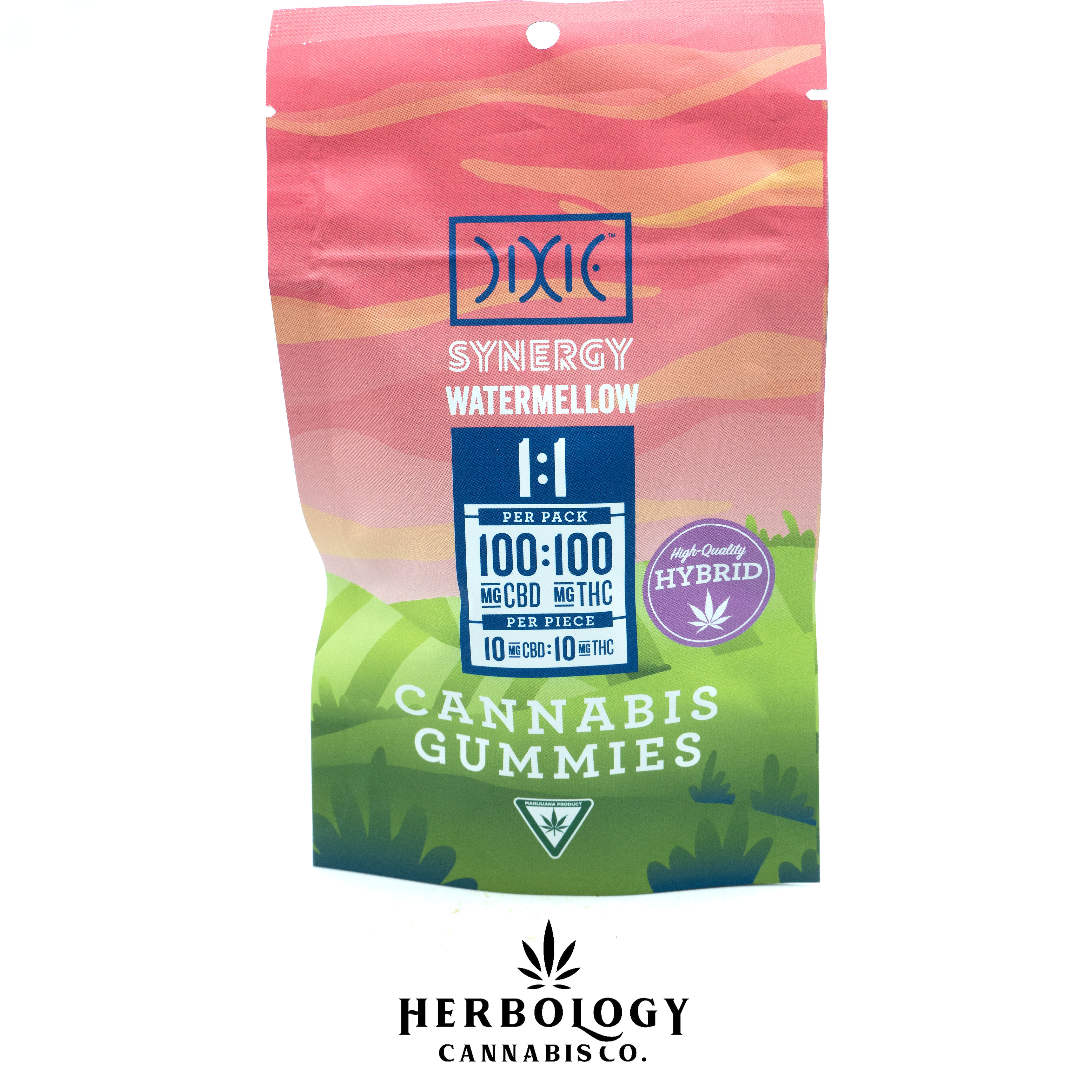 Photograph of product: Dixie | Gummy | Synergy Watermellow | 200mg CBD : 200mg TH-oui
