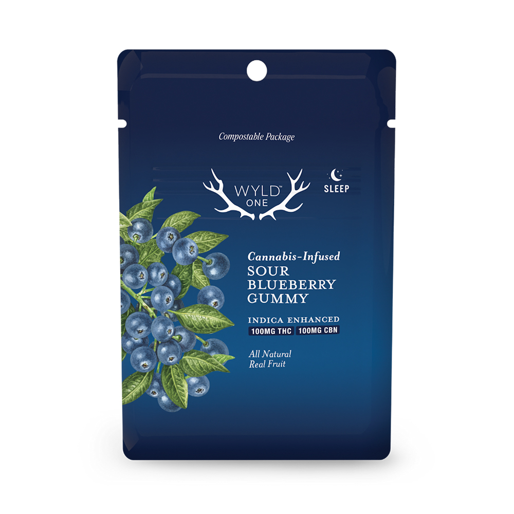Photograph of product: Sour Blueberry Oui'd Gummy