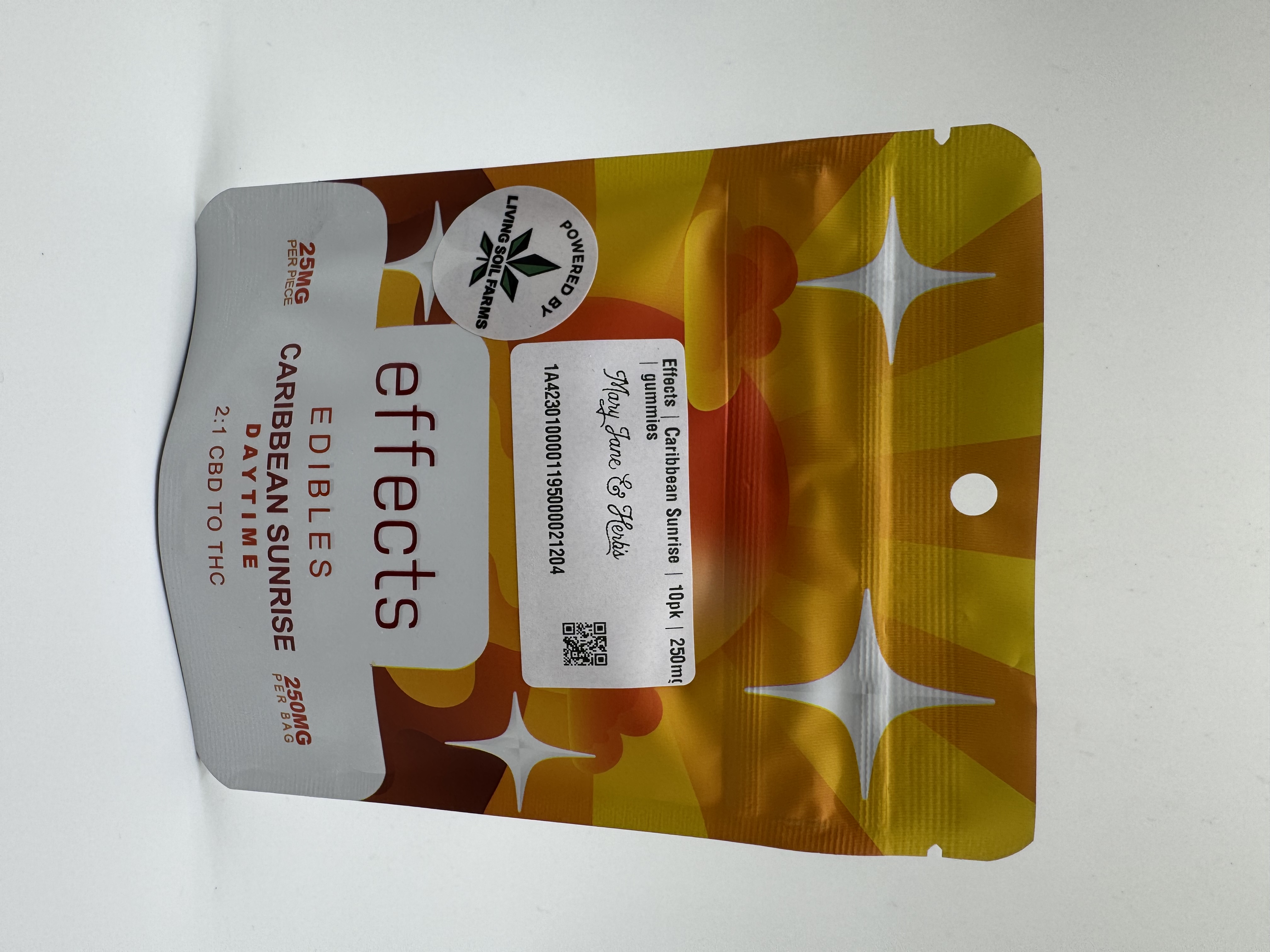 Photograph of product: Effects | Caribbean Sunrise | 10pk | 250mg | gummies
