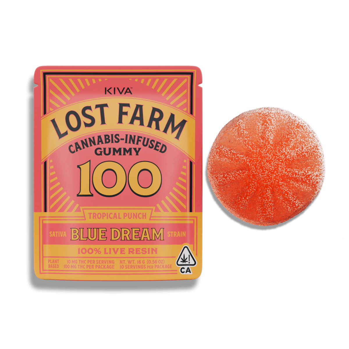 Photograph of product: Lost Farm - Blue Dream - Tropical Punch - Gummy - 1ct - 100mg
