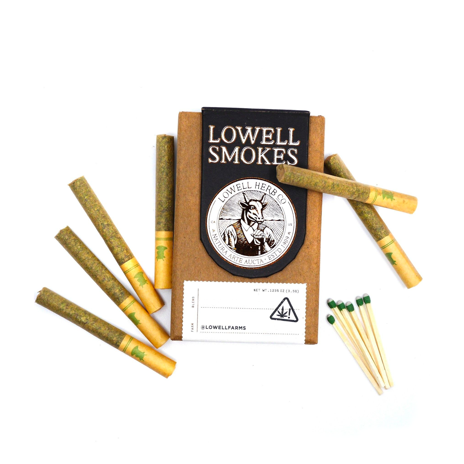 Photograph of product: Lowell Herb Co. | The Happy Hybrid Lowell Smokes 6-pack | 3.5g