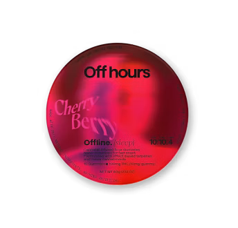 Photograph of product: OFF HOURS | GUMMIES | OFFLINE: CHERRY BERRY | 10PK 100MG