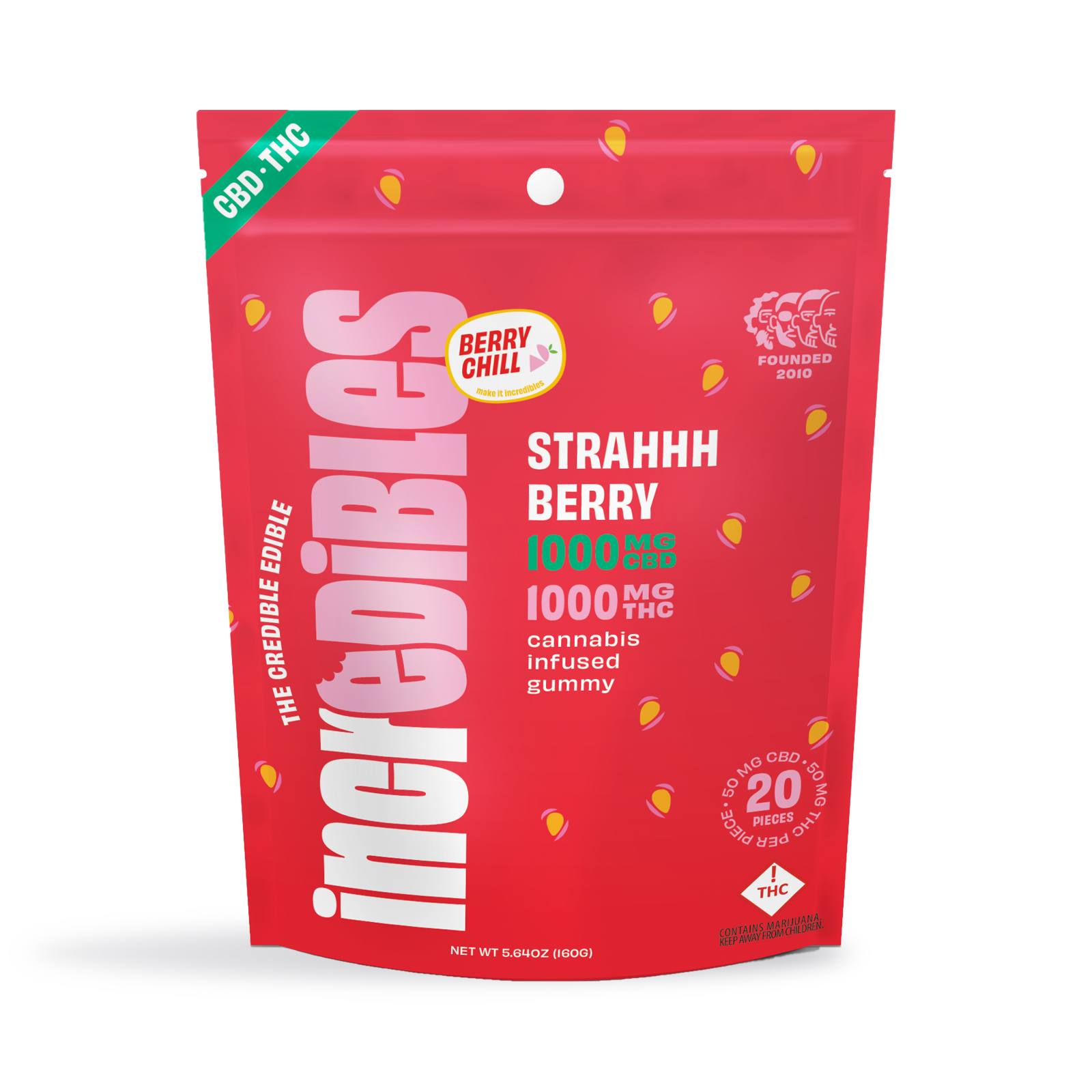 Photograph of product: Incredibles: Strahhhberry  CBD 1:1 Gummies