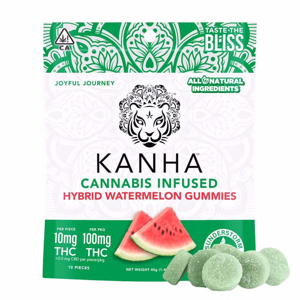 Photograph of product: KANHA - EDIBLE (GUMMIES) - - HYBRID - WATERMELON
