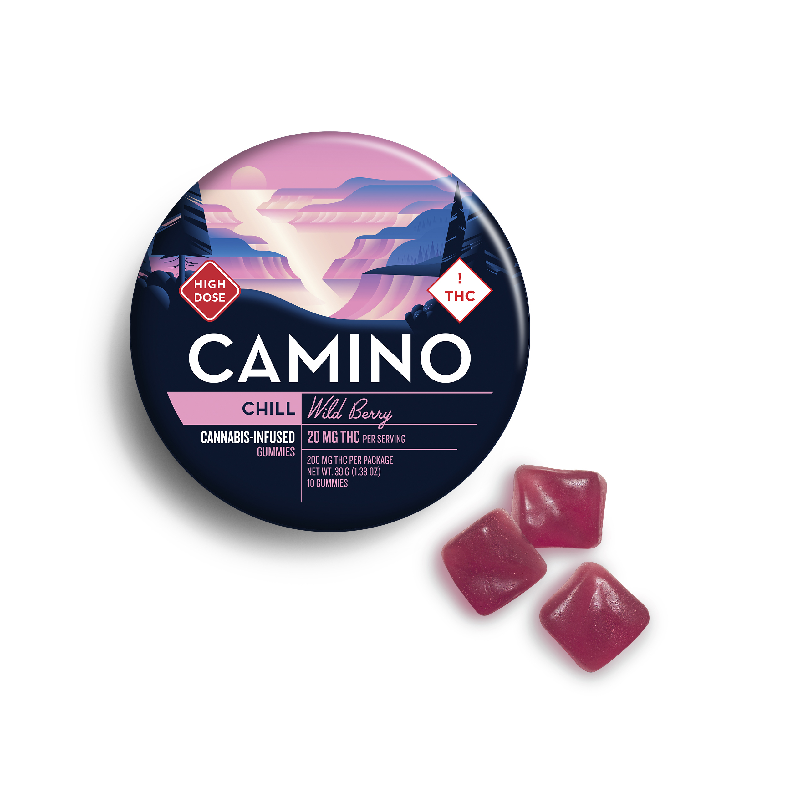 Photograph of product: Camino | 10pk Wild Berry | 20mg THC