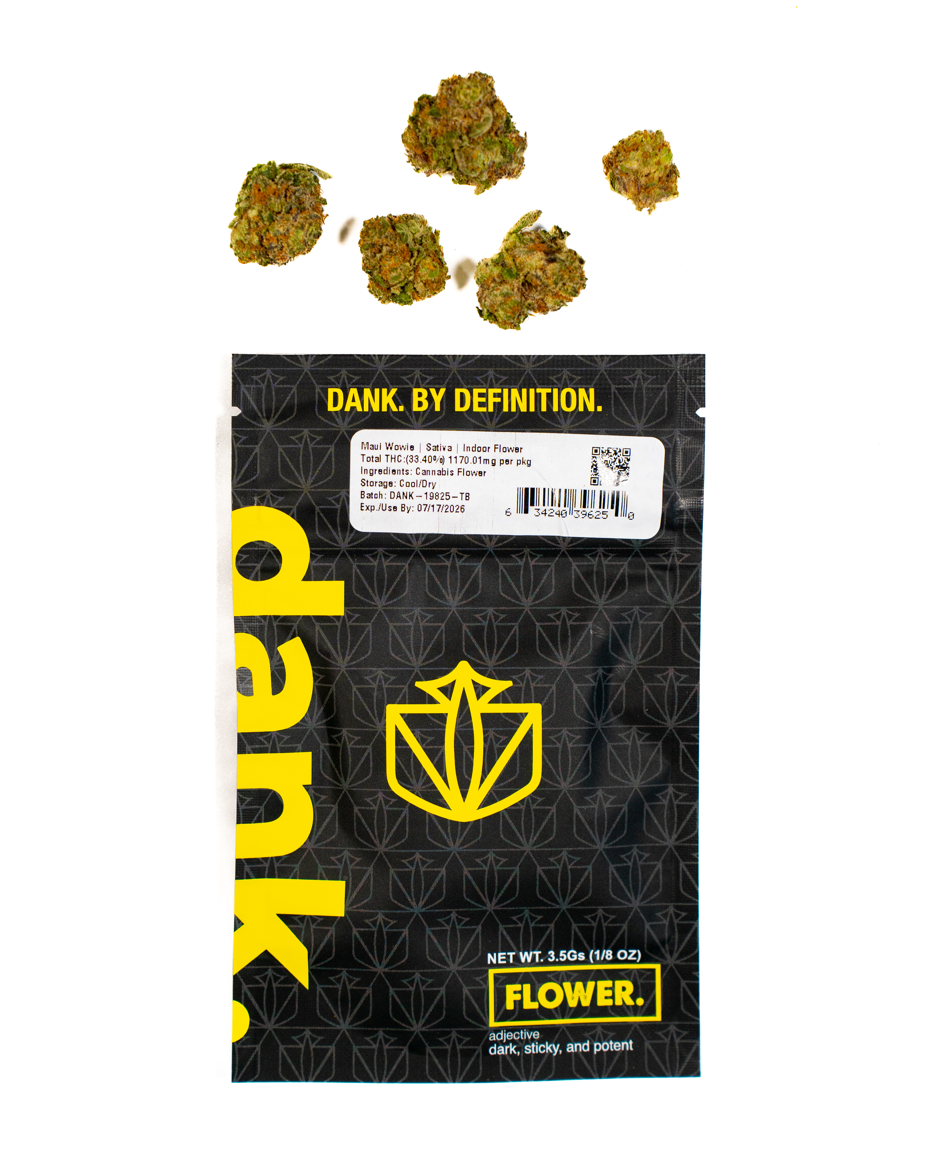 Photograph of product: Dank - Maui Wowie Indoor Flower - 3.5g Bag