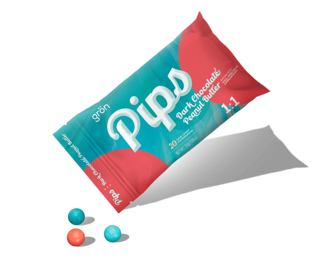 Photograph of product: Gron | Pips | Dark Chocolate Peanut Butter CBD:TH-oui