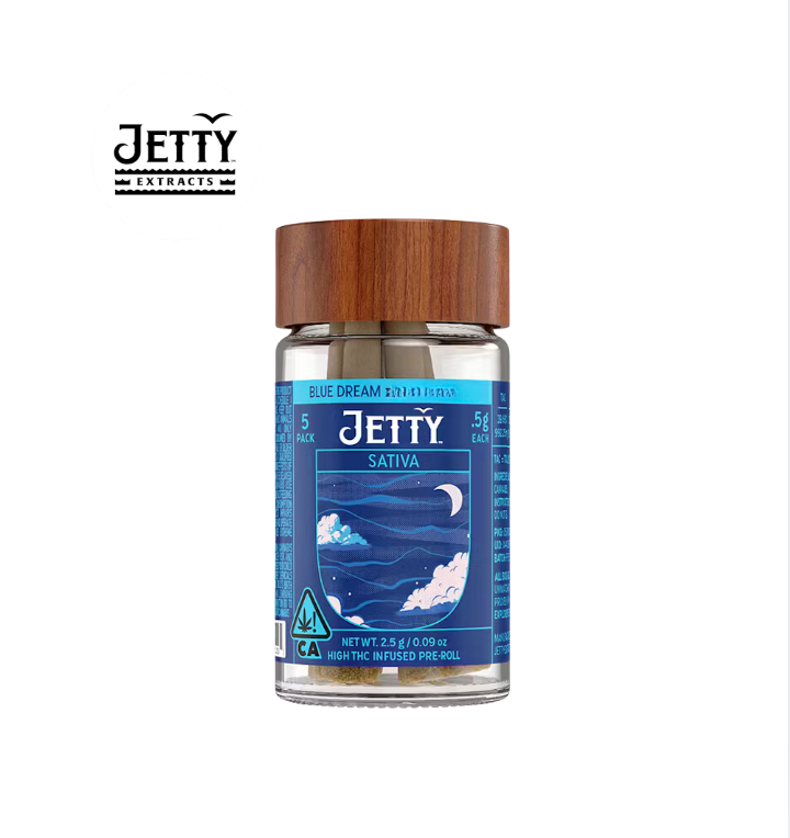 Photograph of product: BLUE DREAM X MAUI HAZE 2.5G 5 PACK INFUSED PREROLLS