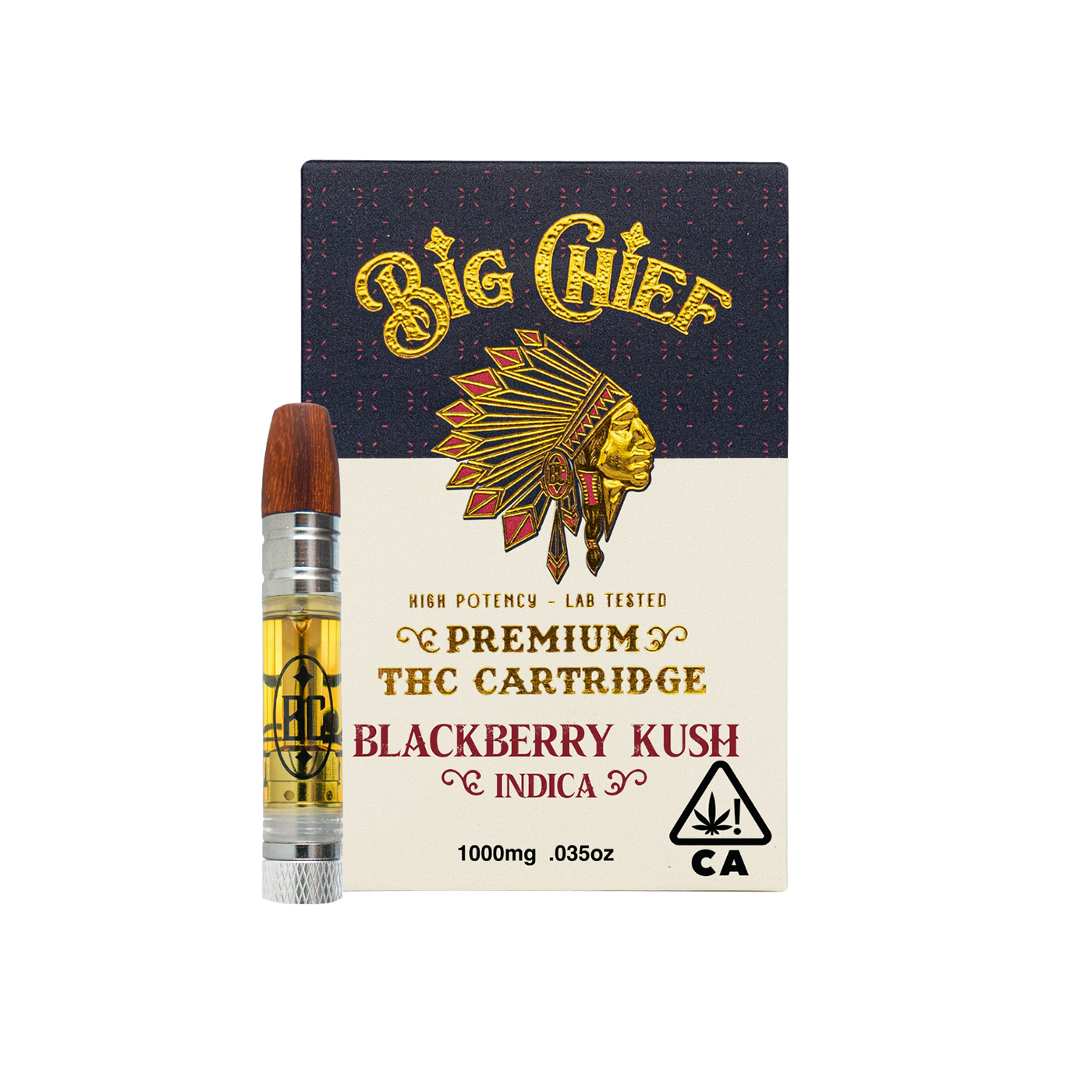 Photograph of product: Big Chief - Blackberry Kush (Oui'd) Cartridge 1g