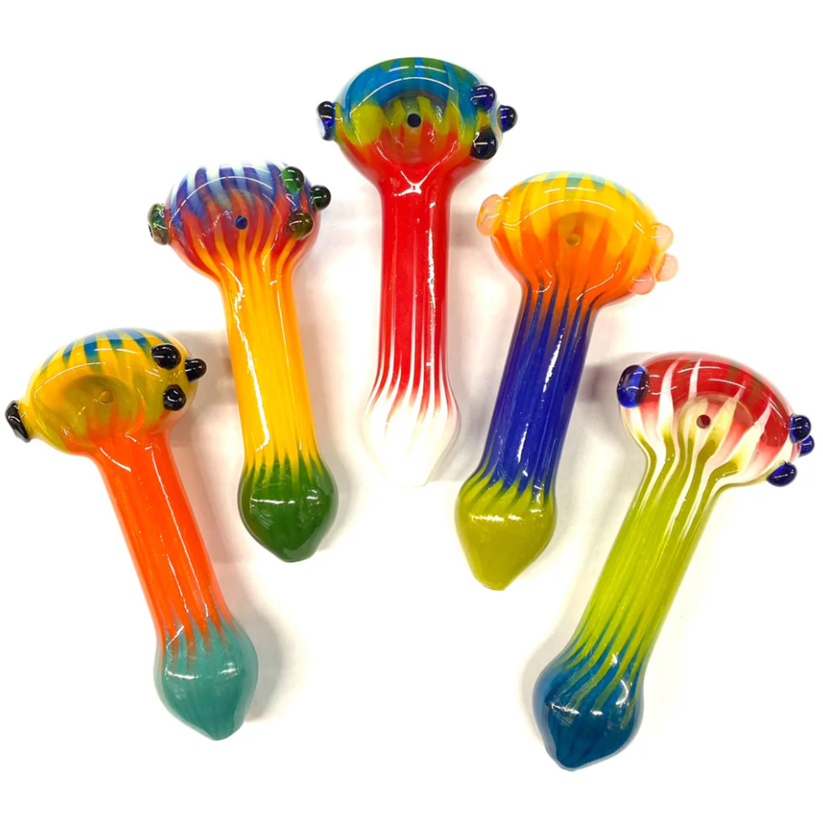 Photograph of product: 4.5" Colorful Reversal Art Hand Pipe Spoon