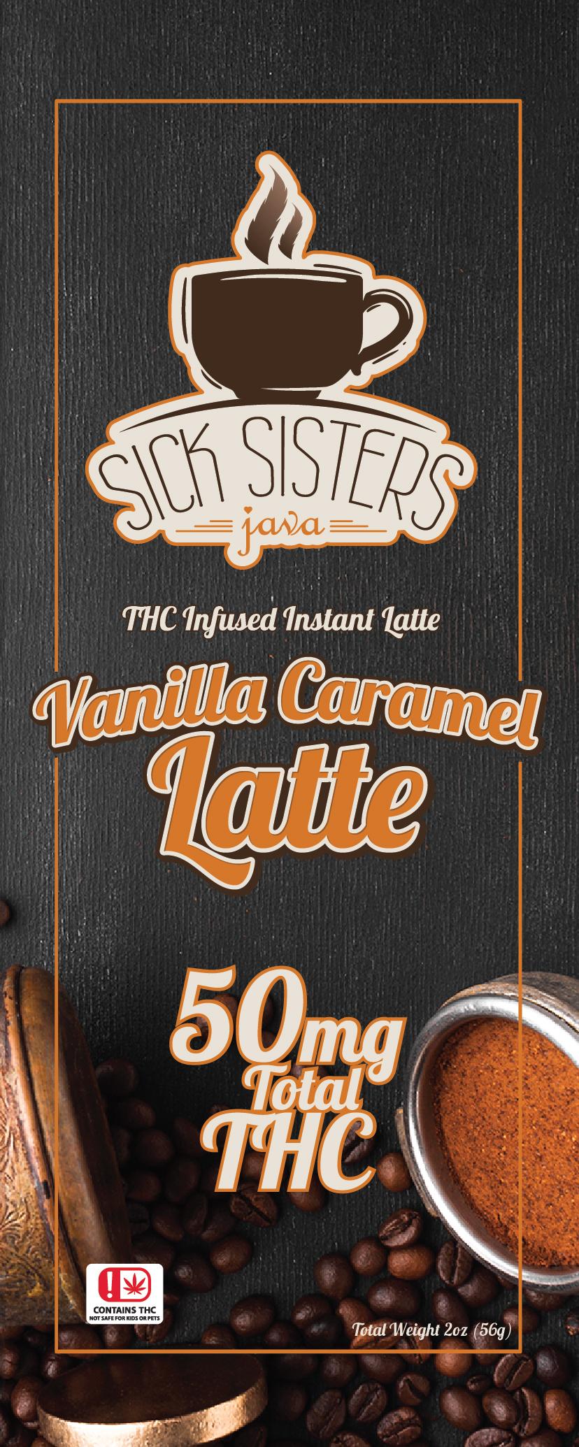 Photograph of product: EDIBLE SSJ VANILLA CARAMEL LATTE 50MG
