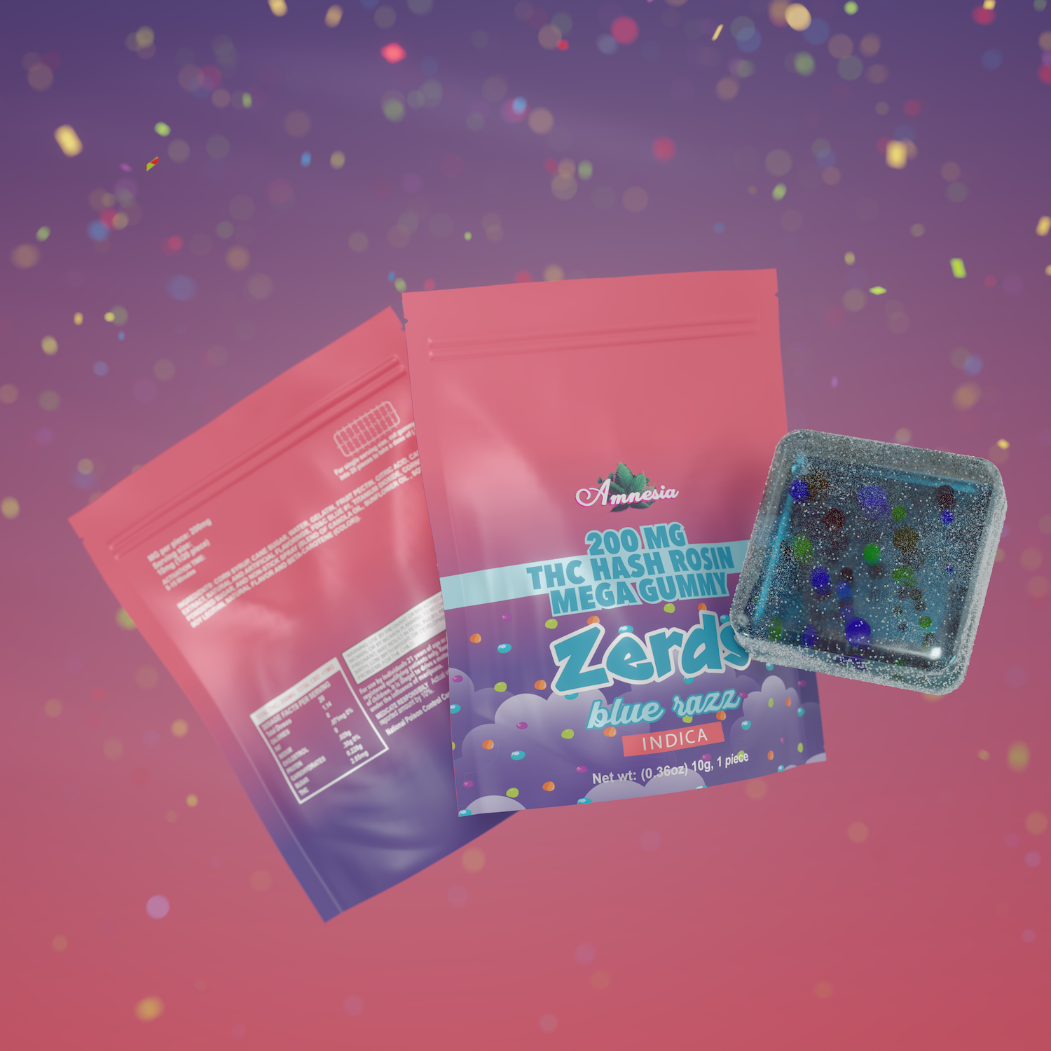 Photograph of product: Amnesia - 200mg Zerds Single - Blue Razz