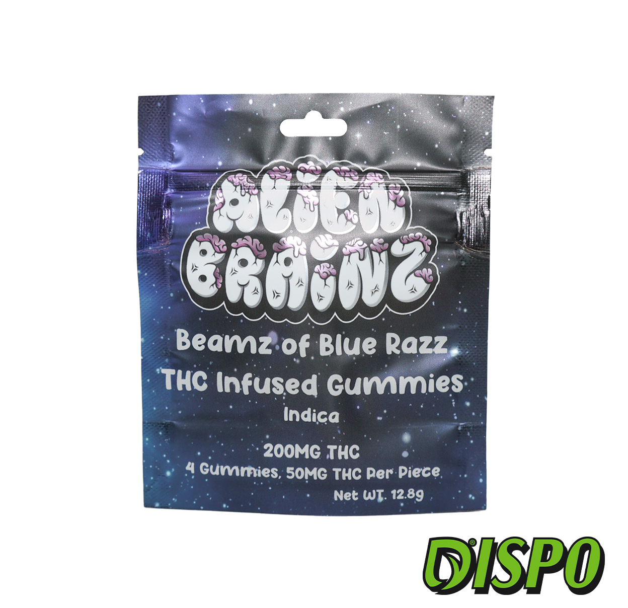 Photograph of product: Alien Brainz - Beamz of Blue Razz 200mg Gummies