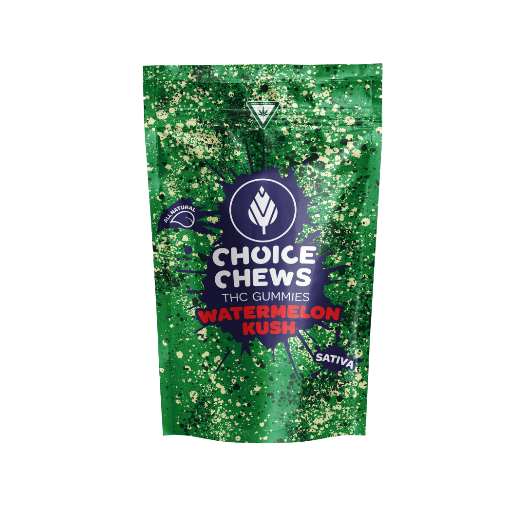 Photograph of product: Choice | Chews Super Sour Watermelon Kush | 10x20mg | 200mg